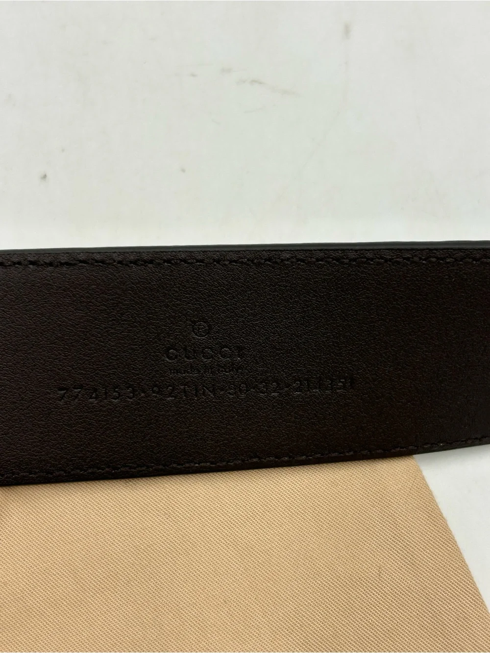 Men's Gucci GG Supreme belt interlocking G buckle size 80/32 inches made Italy